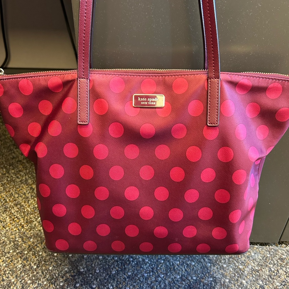 Kate Spade Red Polka Dot Tote Bag